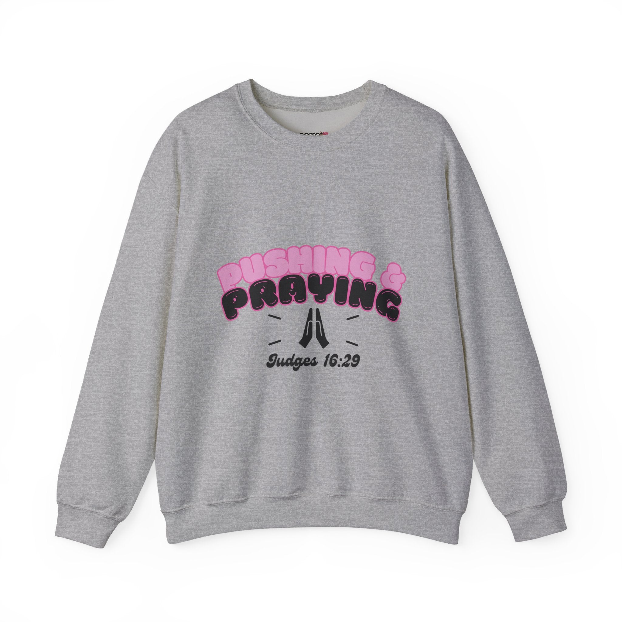 Pushing & Praying Crewneck Sweatshirt, Inspirational Sweatshirt, Faith-Based Apparel, Cozy Gift for Friends, Bible Verse Clothing, [...]