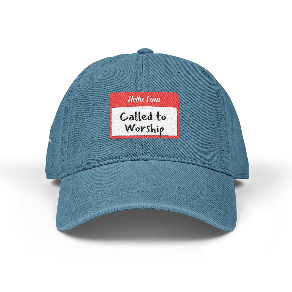Called to Worship Embroidered Denim Hat, Faith Hat, Religious Gift, Christian Apparel, Church Accessory, Casual Style
