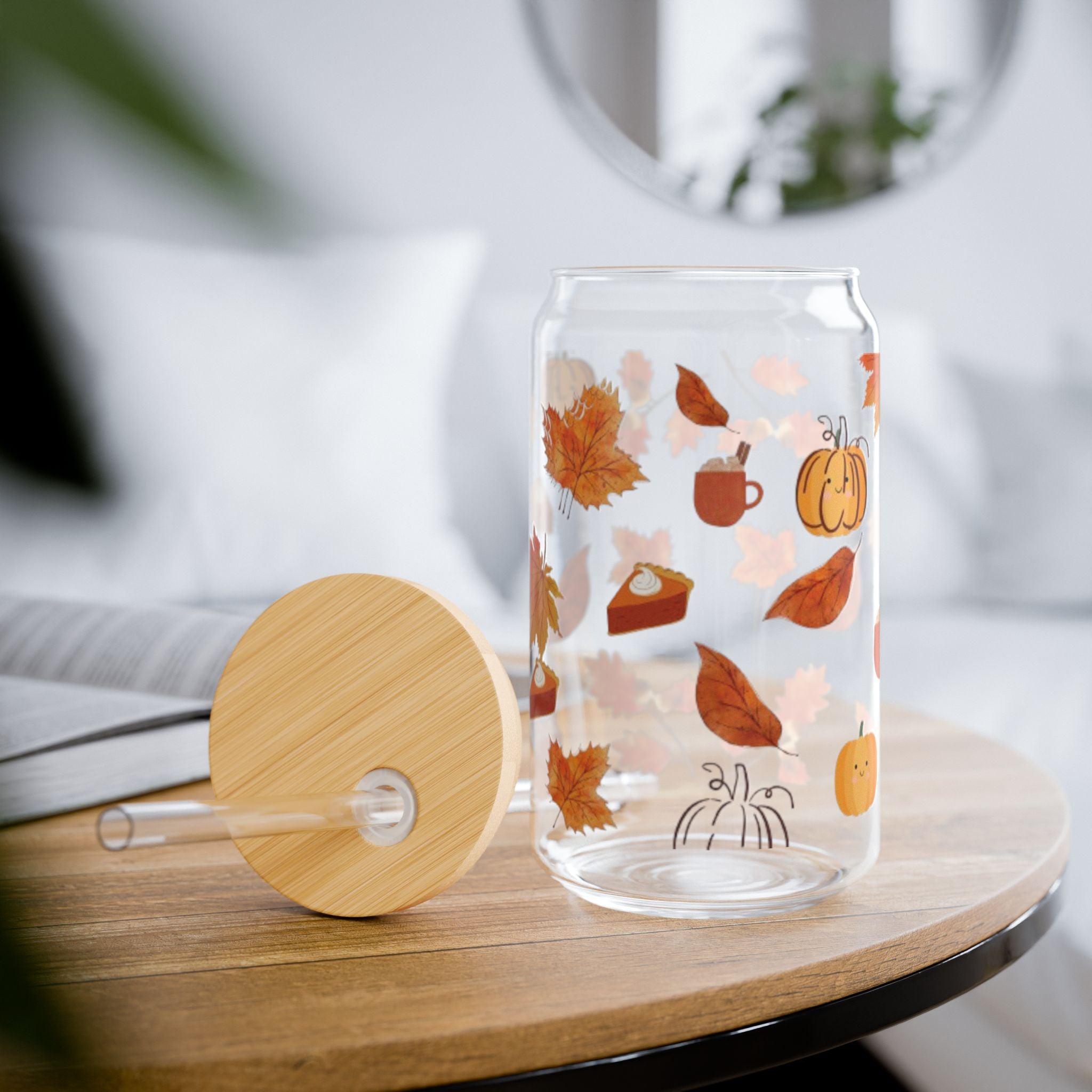 Autumn Themed Sipper Glass, 16oz | Fall Decor | Seasonal Drinkware | Perfect for Cozy Drinks | Thanksgiving Gift Idea | Eco-Friendly [...]