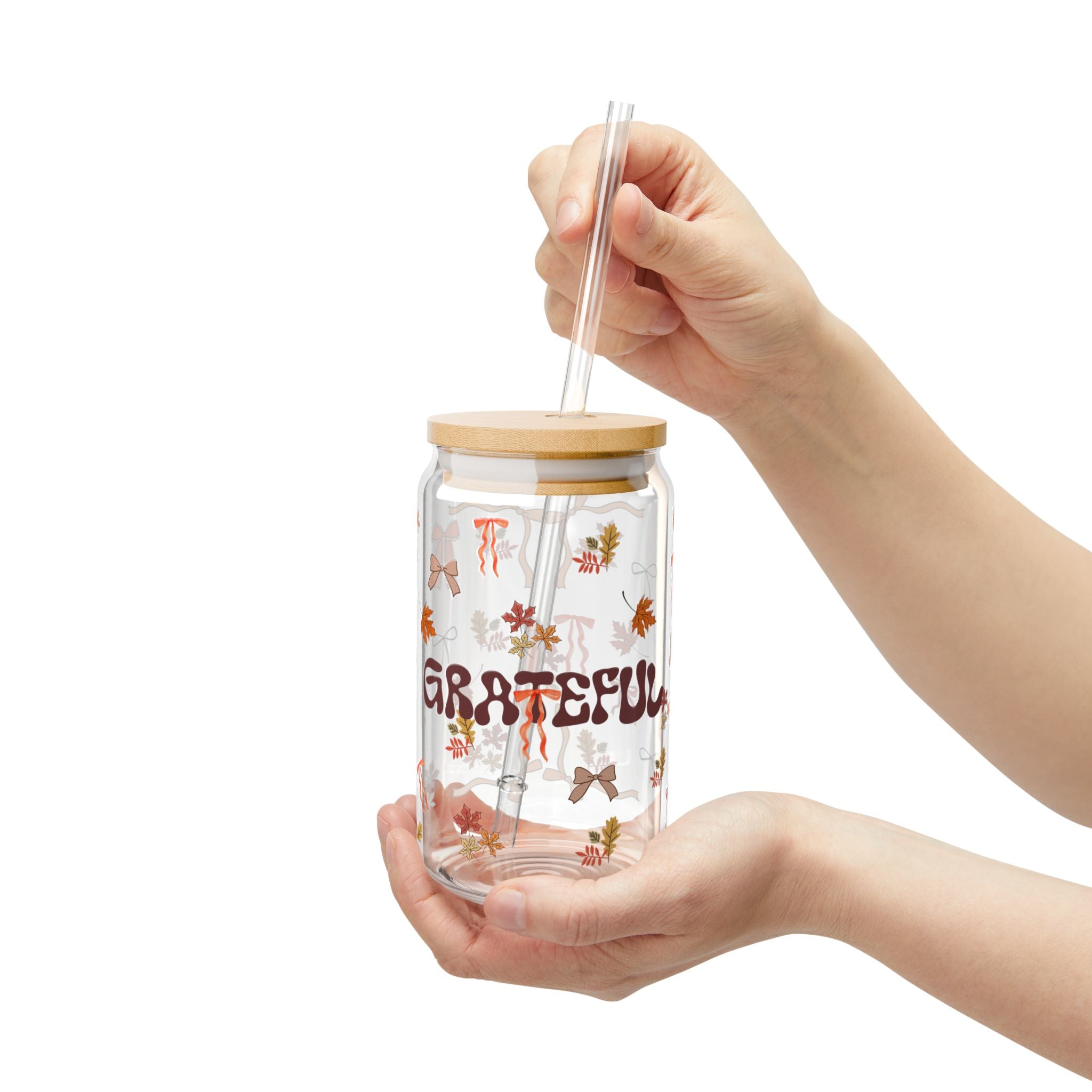 Grateful Sipper Glass, 16oz | Floral Drinkware, Eco-Friendly Beverage Container, Cute Kitchen Gift, Summer Party Accessory, [...]