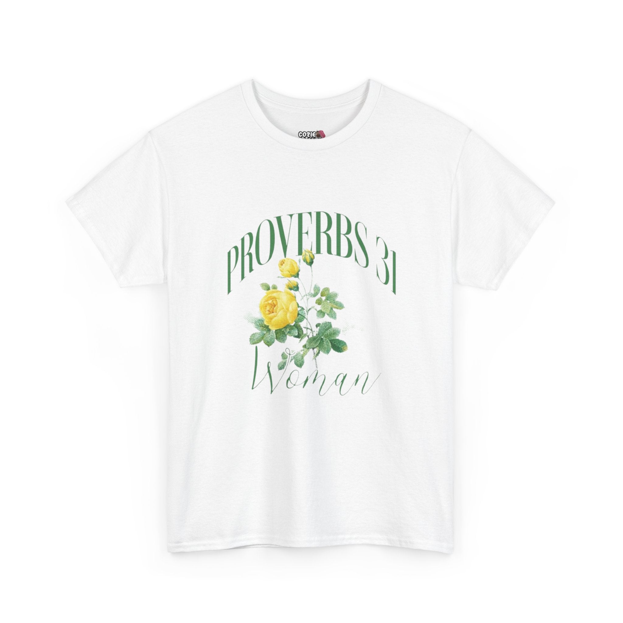 Proverbs 31 Unisex Heavy Cotton Tee, Inspirational T-Shirt, Christian Faith Shirt, Women's Empowerment Top, Bible Verse Apparel