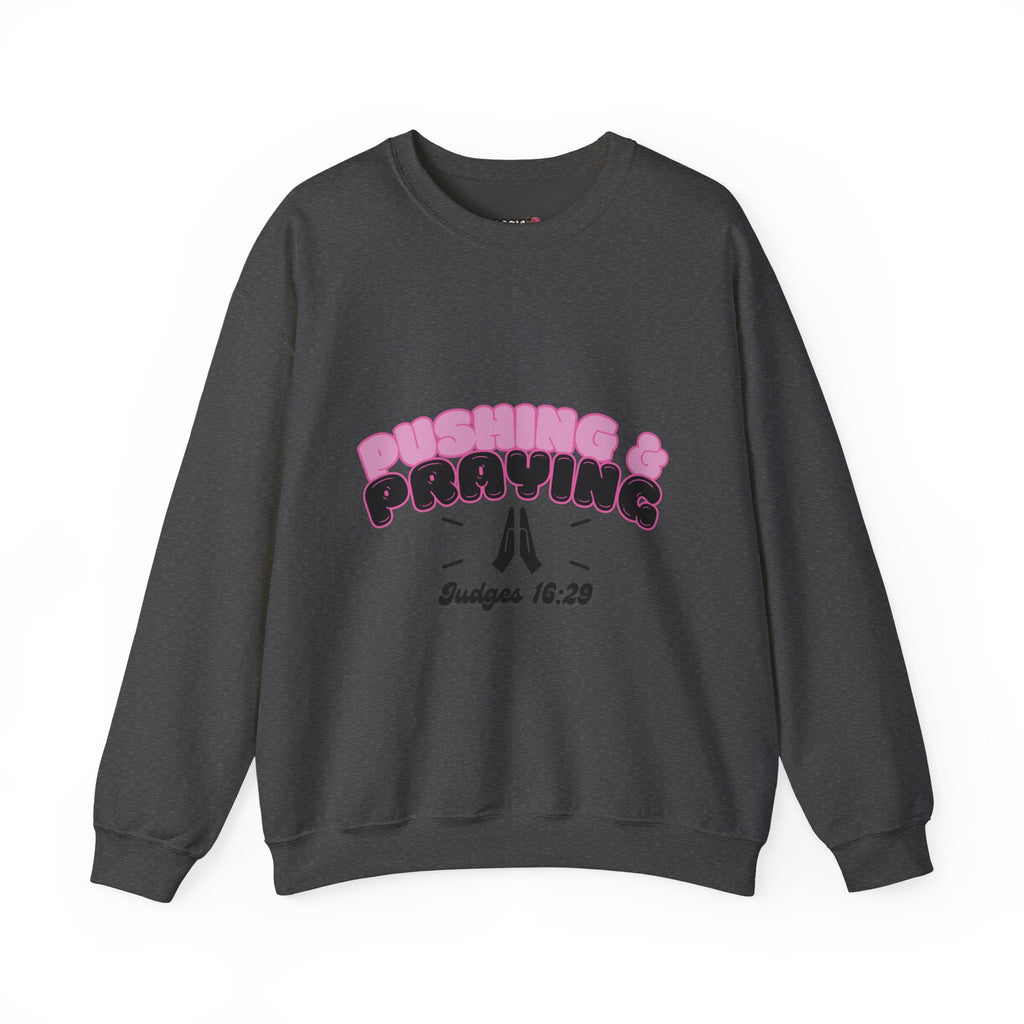 Pushing & Praying Crewneck Sweatshirt, Inspirational Sweatshirt, Faith-Based Apparel, Cozy Gift for Friends, Bible Verse Clothing, [...]