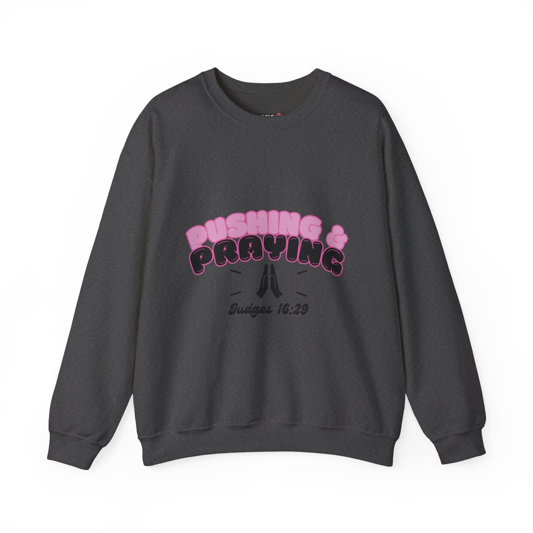 Pushing & Praying Crewneck Sweatshirt, Inspirational Sweatshirt, Faith-Based Apparel, Cozy Gift for Friends, Bible Verse Clothing, [...]