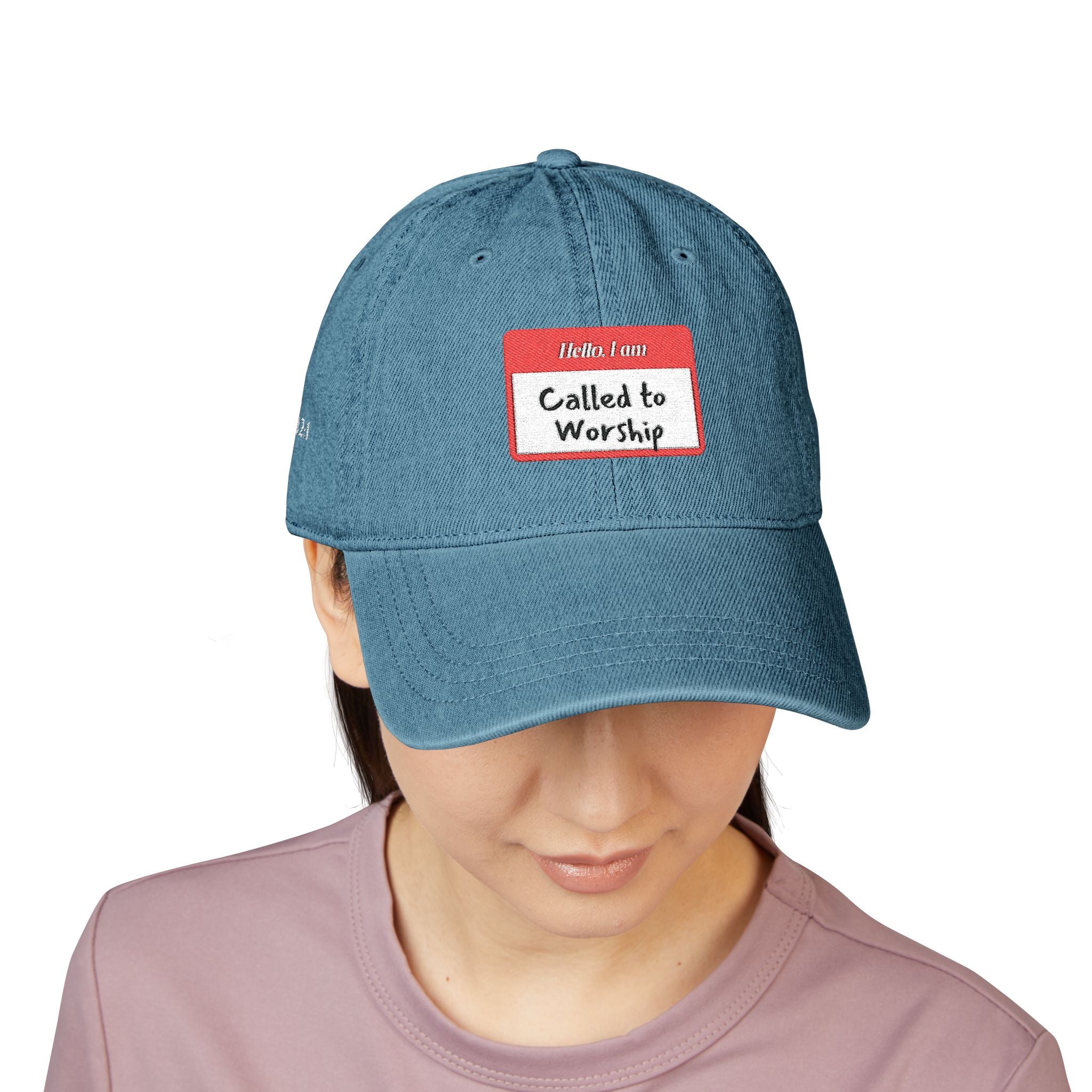 Called to Worship Embroidered Denim Hat, Faith Hat, Religious Gift, Christian Apparel, Church Accessory, Casual Style