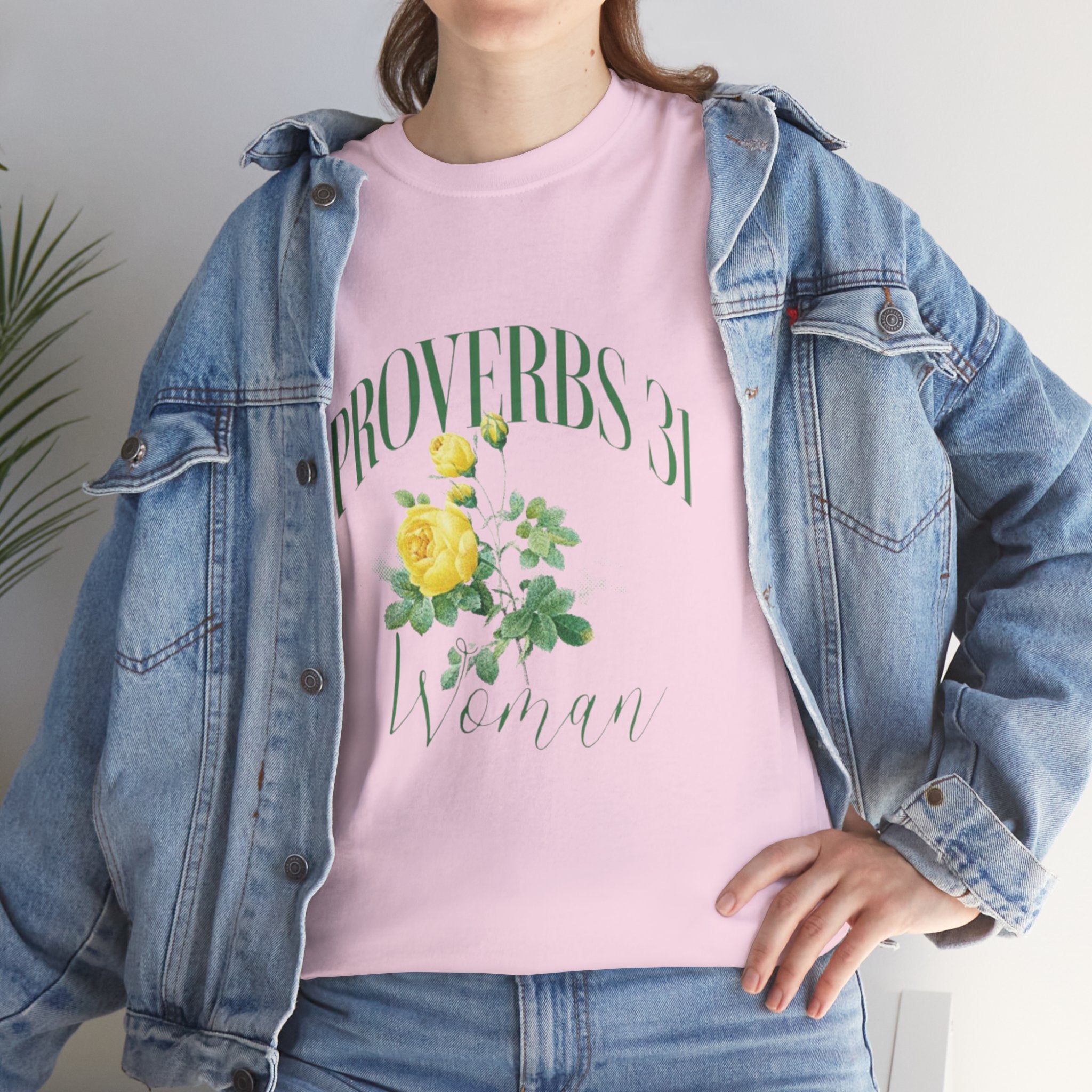 Proverbs 31 Unisex Heavy Cotton Tee, Inspirational T-Shirt, Christian Faith Shirt, Women's Empowerment Top, Bible Verse Apparel
