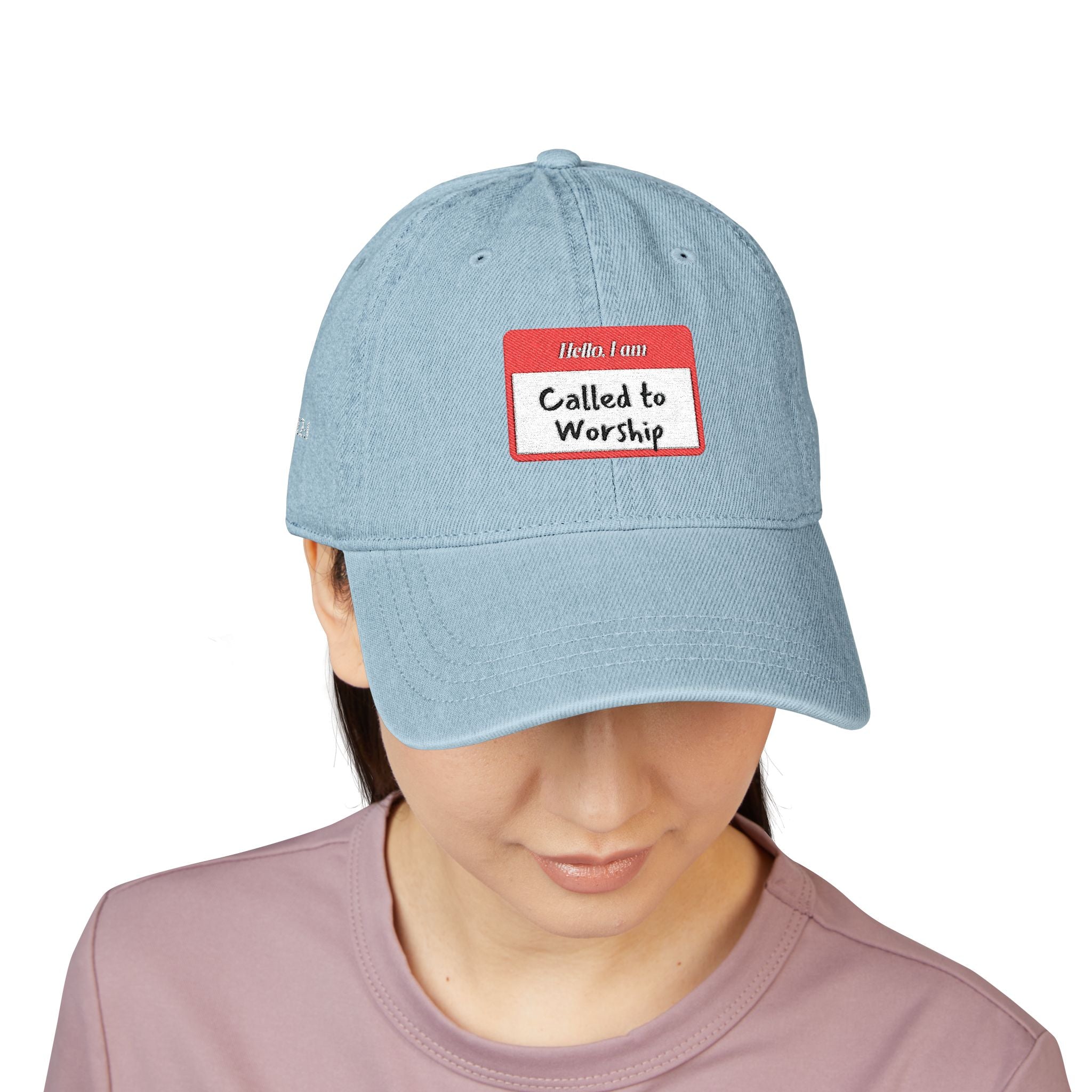 Called to Worship Embroidered Denim Hat, Faith Hat, Religious Gift, Christian Apparel, Church Accessory, Casual Style